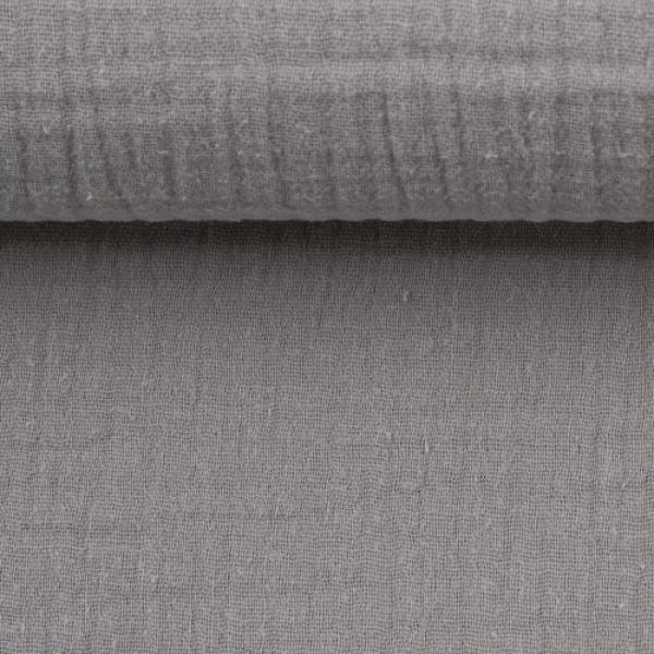 Musselin - Double Gauze -  Jenke Uni Grau by Swafing